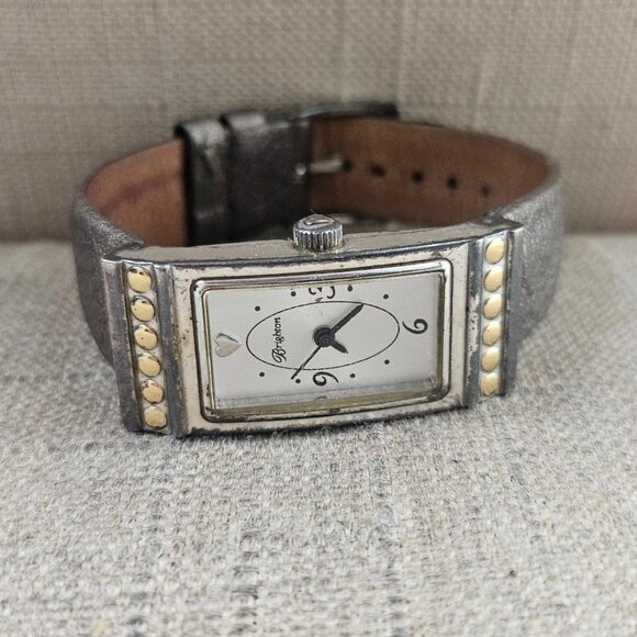 Brighton Ladies Wristwatch OSAKA Gray Metalic Leather Strap Quartz Analog Watch main image 4